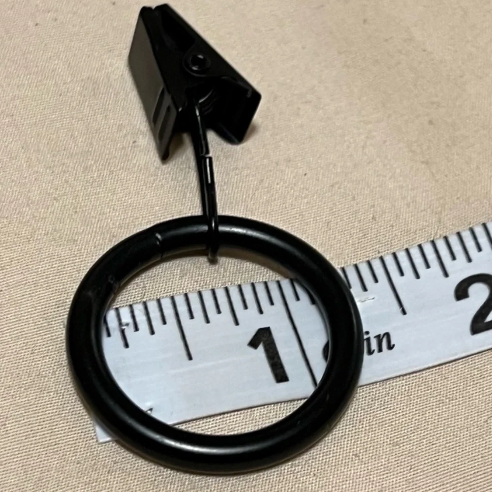 Curtain Drapes Clip Rings Set of 14 Black Metal